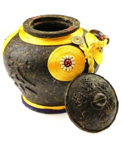 фото - Подарочный Шэн (Шен) пуэр “Горшочек с желтым оформлением” 700 г.