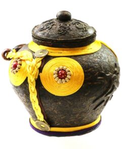 фото - Подарочный Шэн (Шен) пуэр “Горшочек с желтым оформлением” 700 г.