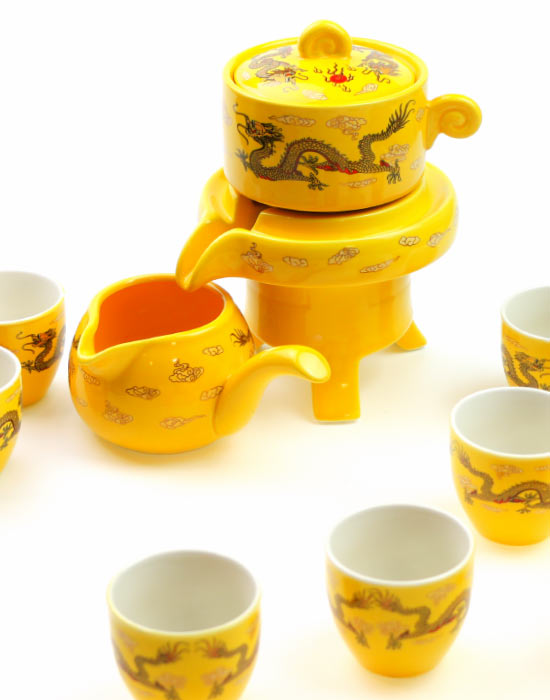 фото - Чайный сервиз “Золотой дракон” на 8 персон (керамика).