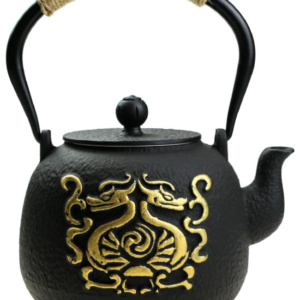фото - Чайник заварник для чая с ситом чугунный Тэцубин “Два дракона” 1200 мл