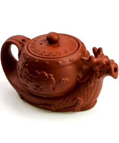 фото - Чайник “Дракона човен” глиняний. Червоний 400 мл.