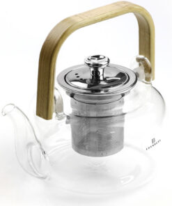 фото - Чайник для заваривания чая, термостекло с бамбуковой ручкой, семейный на 800 мл