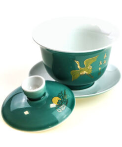 фото - Гайвань фарфоровая в глазури “Журавли” 180 мл