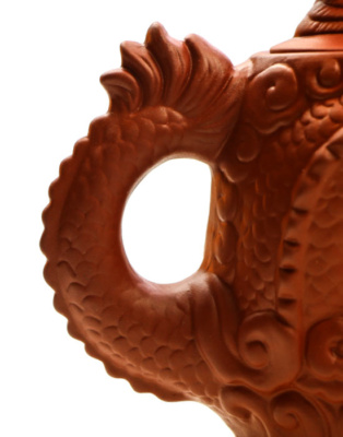 фото - Чайник красный дракон и феникс из исинской глины, объем 500 мл.