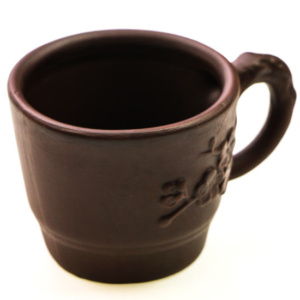 фото - Чашка Ветка сливы с ручкой. Коричневая.100 мл.