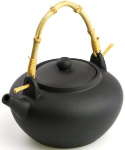 фото - Чайник заварювальний з бамбуковою ручкою, чорний ісин, 500 мл