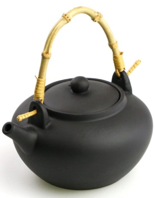 фото - Чайник заварювальний з бамбуковою ручкою, чорний ісин, 500 мл фото - Чайник заварювальний з бамбуковою ручкою, чорний ісин, 500 мл