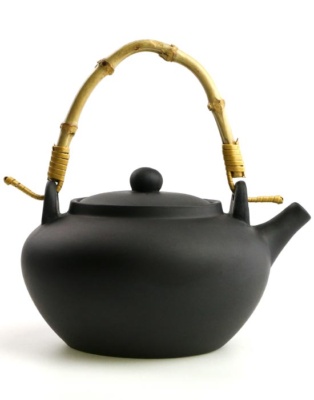 фото - Чайник заварювальний з бамбуковою ручкою, чорний ісин, 500 мл