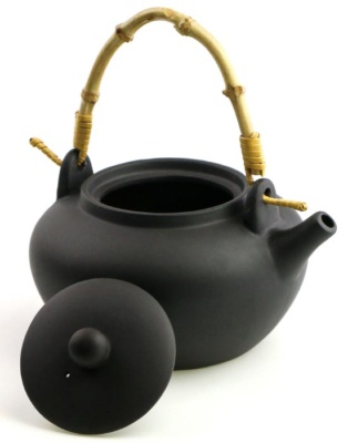 фото - Чайник заварювальний з бамбуковою ручкою, чорний ісин, 500 мл