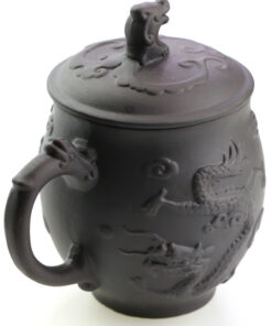 фото - Чашка Пузатый дракон исинская глина кружка для чая черная, 500 мл