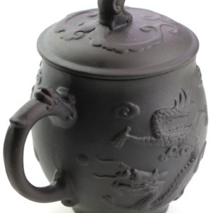 фото - Чашка Пузатый дракон исинская глина кружка для чая черная, 500 мл