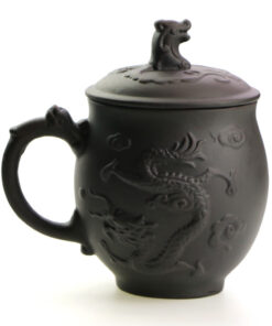 фото - Чашка Пузатый дракон исинская глина кружка для чая черная, 500 мл