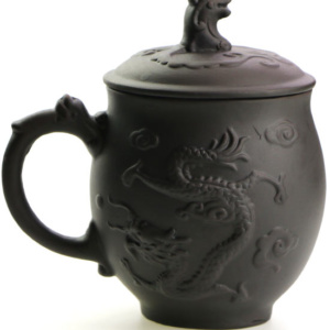 фото - Чашка Пузатый дракон исинская глина кружка для чая черная, 500 мл