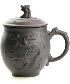 фото - Чашка Пузатый дракон исинская глина кружка для чая черная, 500 мл