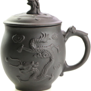 фото - Чашка Пузатый дракон исинская глина кружка для чая черная, 500 мл