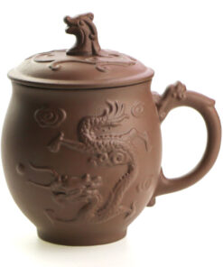 фото - Чашка Пузатый дракон исинская глина кружка для чая коричневая, 500 мл