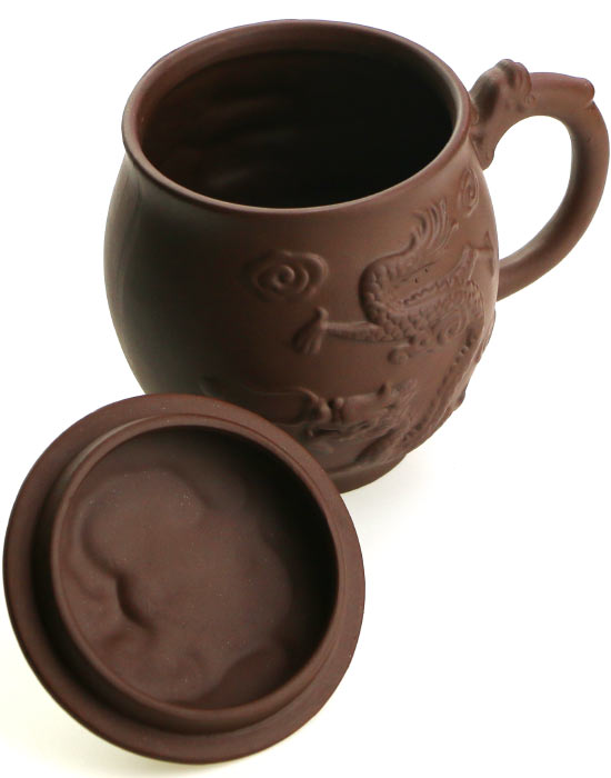 фото - Чашка Пузатый дракон исинская глина кружка для чая коричневая, 500 мл