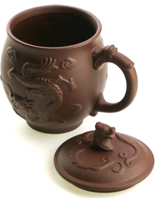 фото - Чашка Пузатый дракон исинская глина кружка для чая коричневая, 500 мл