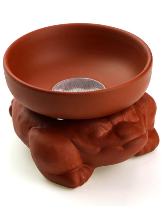 фото - Ситечко для чаю, з підставкою у вигляді жаби глина червона, чхалюй (Копировать)