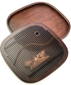 фото - Чабань прямокутна чайна дошка для Гунфу Ча, еко бамбук 36.7х35.7х3 см