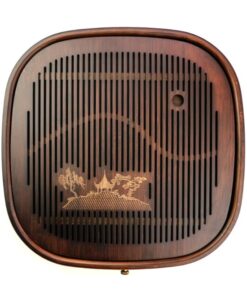 фото - Чабань прямокутна чайна дошка для Гунфу Ча, еко бамбук 36.7х35.7х3 см