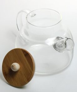 фото - Чайник для заваривания чая, термостекло, крышка бамбук, 1500 мл (Копировать)