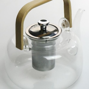 фото - Чайник для заваривания чая, термостекло с бамбуковой ручкой,  1500мл