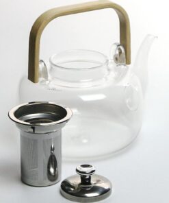 фото - Чайник для заваривания чая, термостекло с бамбуковой ручкой,  1500мл
