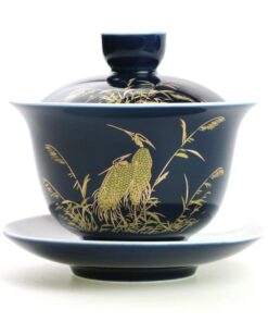 фото - Гайвань для заваривания чая “Журавль” фарфор 180 мл, Темно-синяя (Копировать)