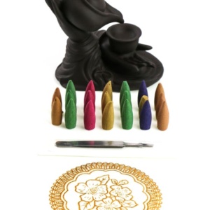 фото - Підставка  для арома конусів Рука з чашкою + набір крнусів, рідкий дим, кераміка,