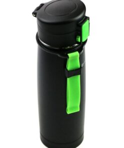 фото - термокружка с кнопкой зеленая с крішкой 480 мл