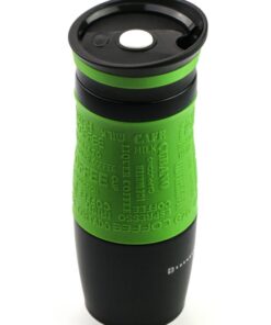 фото - термокружка с кнопкой зеленая 380 мл