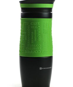 фото - термокружка с кнопкой зеленая 380 мл