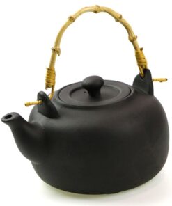 фото - Чайник заварочный с бамбуковой ручкой глина исин черный 500 мл (Копировать)