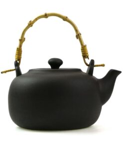 фото - Чайник заварочный с бамбуковой ручкой глина исин черный 500 мл (Копировать)