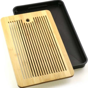 фото - Чабань 36х24х3 Поддон черный или белый верх бамбук. Доступен в двух цветах