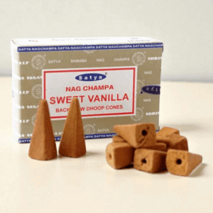 фото - Арома конус Ваниль, обратный поток, Сатья благовоние пирамида, 10 шт, 3.5 см