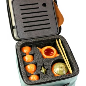 фото - дорожній сервиз с чабанью 4 пиалі Апельсин