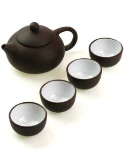 фото - сервиз глиняный 4 персоны коричневый