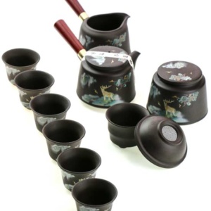 фото - Чайний дорожній сервіз в подарунковому кейсі, на 6 персон, Ісинська глина