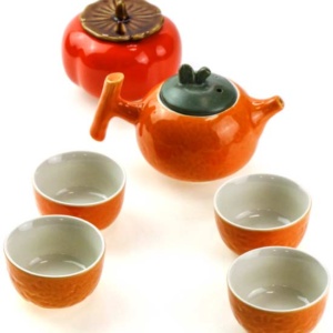фото - сервиз апельсин + чайница хурма