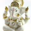 фото - Чайна фігурка Ганеша покровитель торгівлі, білий полістоун з мармуровою крихтою