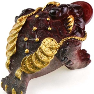 фото - ЧАЙНА ІГРАШКА ЖАБА БАГАТСТВА ЧЕРВОНА ВЕЛИКА 15х10х7.5 см