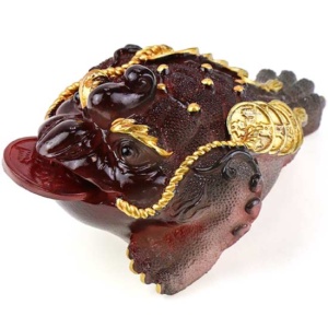 фото - ЧАЙНА ІГРАШКА ЖАБА БАГАТСТВА ЧЕРВОНА ВЕЛИКА 15х10х7.5 см