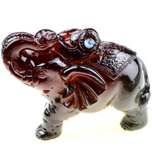 фото - Нефритовий слон із магічною кулею, чайна фігурка змінює колір, 11х4х8 см