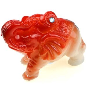 фото - Нефритовий слон із магічною кулею, чайна фігурка змінює колір, 11х4х8 см