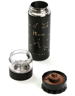 фото - Заварювальна колба термос з інфузером та кнопкою, термопляшка 350 мл