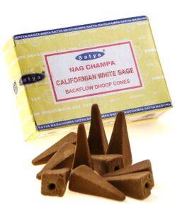 фото - Satya Back Flow cones WHITE SAGE Біла шавлія