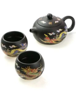 фото - Чайник Си Ши + 2 пиалі глина проявляется рисунок