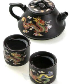 фото - Чайник Си Ши + 2 пиалі глина проявляется рисунок